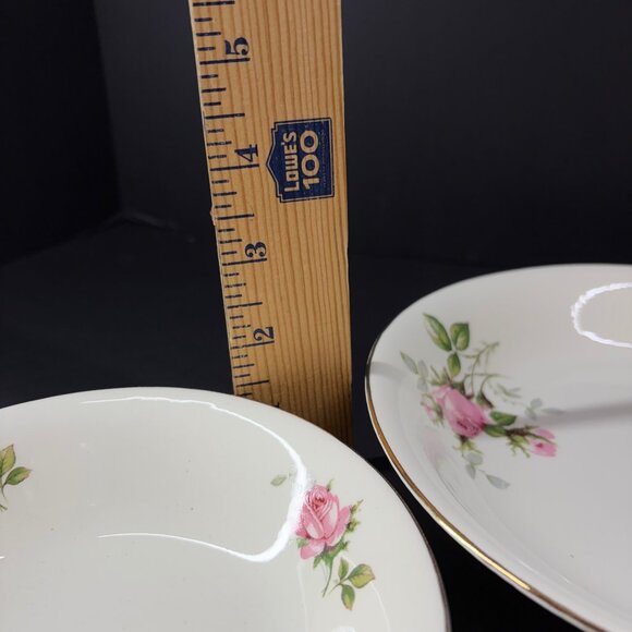 Vintage Royal Wilton Rose Porcelain Dinnerware Set / 3 Bowls with 22K Gold Trim - Picture 6 of 9